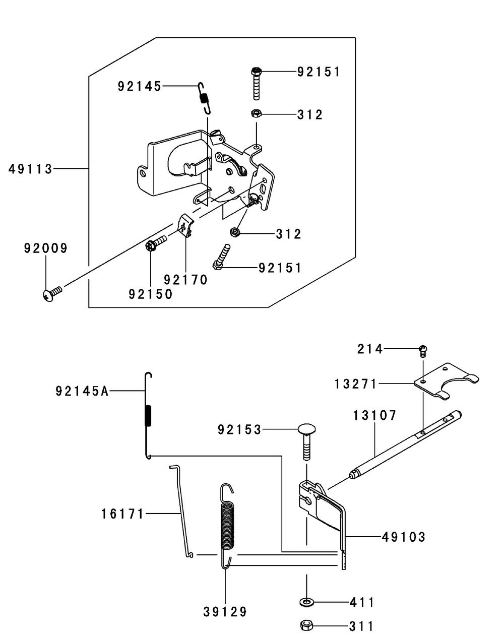 Kawasaki Fr600v-As06 Control Equipment Diagram and Parts List for XT2-LX42KW (Carb-13WGA1CS210)(2015) Cub Cadet Lawn Tractor
